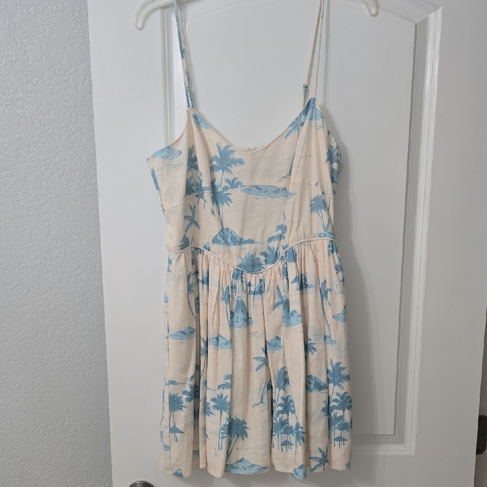 Gianni Bini Cream and Light Blue Dress